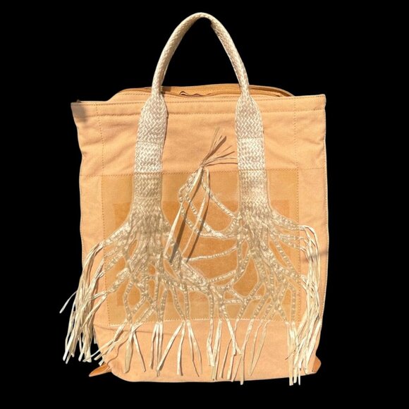 Issey Miyake Handbags - Rare ISSEY MIYAKE Tote Bag Orange Art Nature
